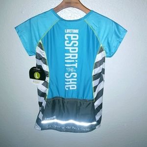 Moxie Esprit de She L New Turquoise Cycling Top